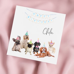 Carte d'anniversaire de chien, carte de voeux de chiens, carte de chien, anniversaire spécial, carte personnalisée