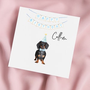Birthday Card with Dachshund, Sausage Dog Greeting Card, Daxi Card, Special Birthday