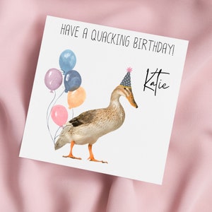 Duck Birthday Card, Duck Greeting Card, Duck Card, Special Birthday, Personalised Card
