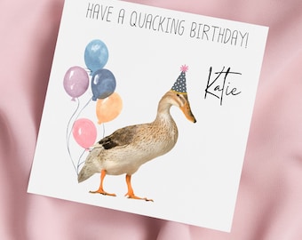 Duck Birthday Card, Duck Greeting Card, Duck Card, Special Birthday, Personalised Card