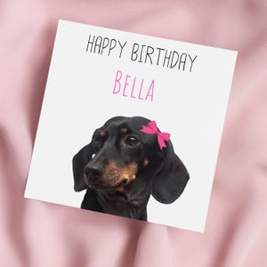 Birthday Card with Dachshund, Sausage Dog Greeting Card, Daxi Card, Special Birthday, Personalised Card
