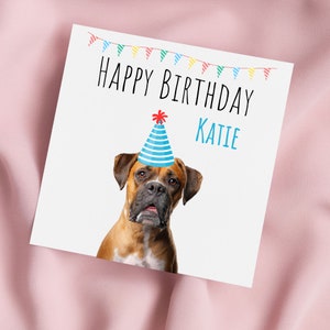 Carte de voeux chien boxer, carte d'anniversaire boxer, jolie carte boxer, anniversaire spécial, carte personnalisée