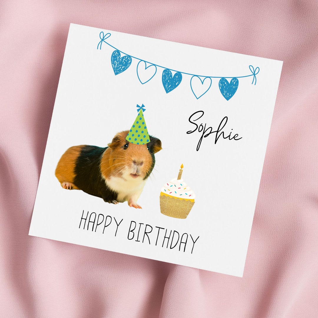 Guinea Pig Birthday Card Guinea Pig Card Personalised Card Etsy