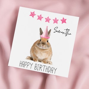 Carte d'anniversaire lapin, carte de voeux lapin, carte lapin, anniversaire spécial, carte personnalisée