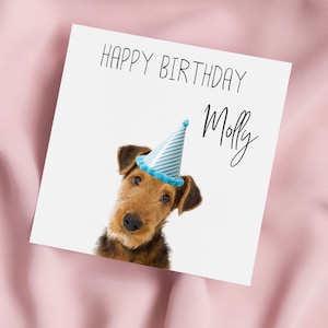 Carte de voeux Airedale Terrier, carte Airedale Terrier, anniversaire spécial, carte personnalisée