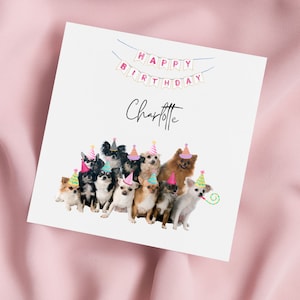 Carte d'anniversaire avec chihuahua, carte de voeux chiwawa, carte chihuahua, anniversaire spécial, carte personnalisée