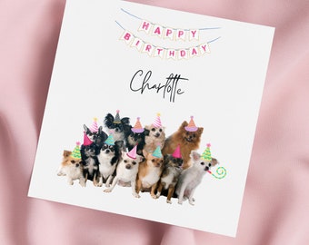 Birthday Card with Chihuahuas, Chihuahua Greeting Card, Chihuahua Card, Special Birthday, Personalised Card