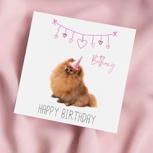 Birthday Card with Pomeranian, Pomeranian Greeting Card, Pomeranian Card, Special Birthday, Personalised Card