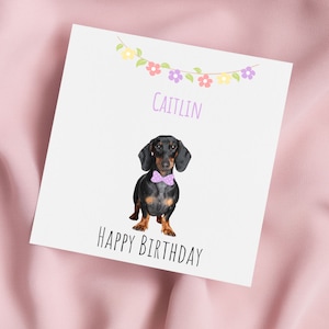 Birthday Card with Cute Dachshund, Sausage Dog Greeting Card, Daxi Card, Special Birthday