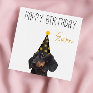 Birthday Card with Dachshund, Sausage Dog Greeting Card, Daxi Card, Special Birthday, Personalised Card