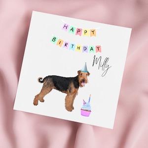 Carte de voeux Airedale Terrier, carte Airedale Terrier, anniversaire spécial, carte personnalisée