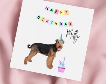 Airedale Terrier Greeting Card, Airedale Terrier Card, Special Birthday, Personalised Card