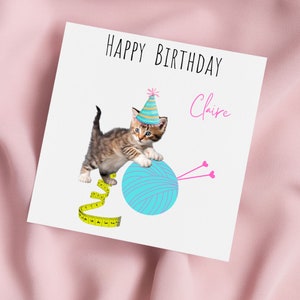 Knitting Birthday Card, Knitting Card, Knit Card, Birthday Card, Personalised Card