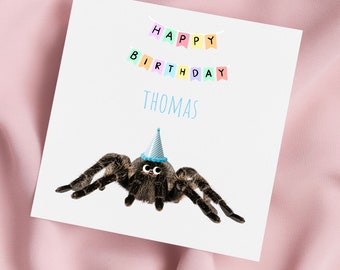 Birthday Card with Spider, Terantula Greeting Card, Spider Card, Special Birthday, Personalised Card