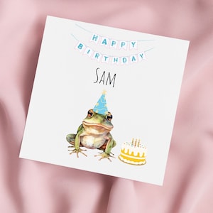 Carte d'anniversaire avec grenouille, carte de voeux grenouille, carte grenouille, anniversaire spécial, carte personnalisée