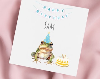 Birthday Card with Frog, Frog Greeting Card, Frog Card, Special Birthday, Personalised Card