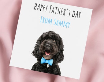 Father's Day Cockapoo Dog Greeting Card, Cockapoo Card, Father's Day Card, Personalised Card