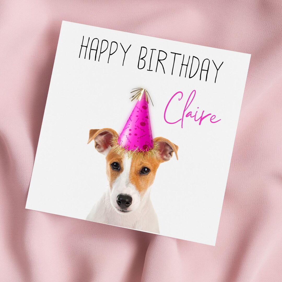 Jack Russell Birthday Card, Jack Russell Card, Personalised Birthday