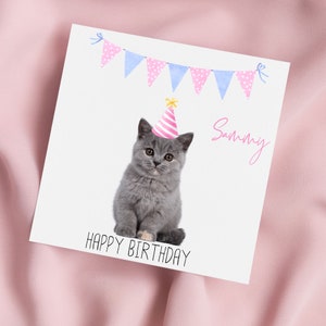 Carte de voeux chat, carte d'anniversaire de chat, carte de chat mignon, anniversaire spécial, carte personnalisée