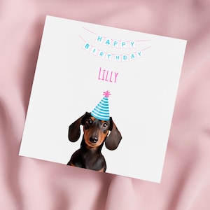 Birthday Card with Dachshund, Sausage Dog Greeting Card, Daxi Card, Special Birthday