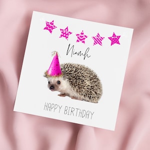 Carte d'anniversaire avec un hérisson mignon, carte de voeux hérisson, carte hérisson, anniversaire spécial, carte personnalisée