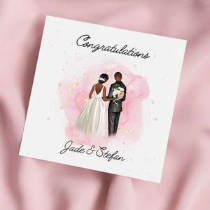 Carte de mariage, Carte de mariage pour couple noir, Carte de mariage de jeunes mariés, Carte de mariage des jeunes mariés, Carte de mariage vierge, Carte personnalisée
