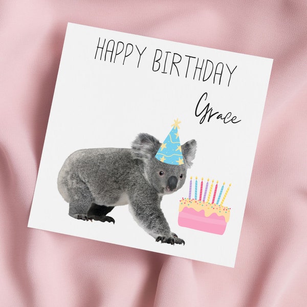 Birthday Card with Koala Bear, Koala Greeting Card, Koala Card, Special Birthday, Personalised Card