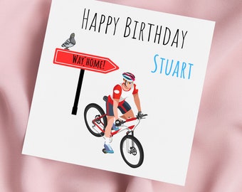 Cycling Birthday Card, Cycle Card, Cyclist's Card, Birthday Card, Personalised Card