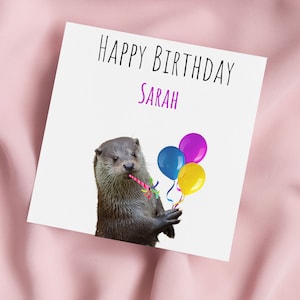 Carte d'anniversaire avec loutre, carte de voeux loutre, carte loutre, anniversaire spécial, carte personnalisée