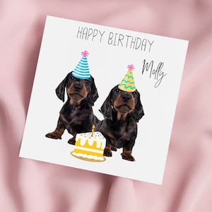 Birthday Card with Dachshunds, Sausage Dogs Greeting Card, Daxi Card, Special Birthday
