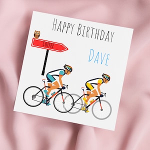 Carte d'anniversaire cyclisme, carte cycliste, carte cycliste, carte d'anniversaire, carte personnalisée