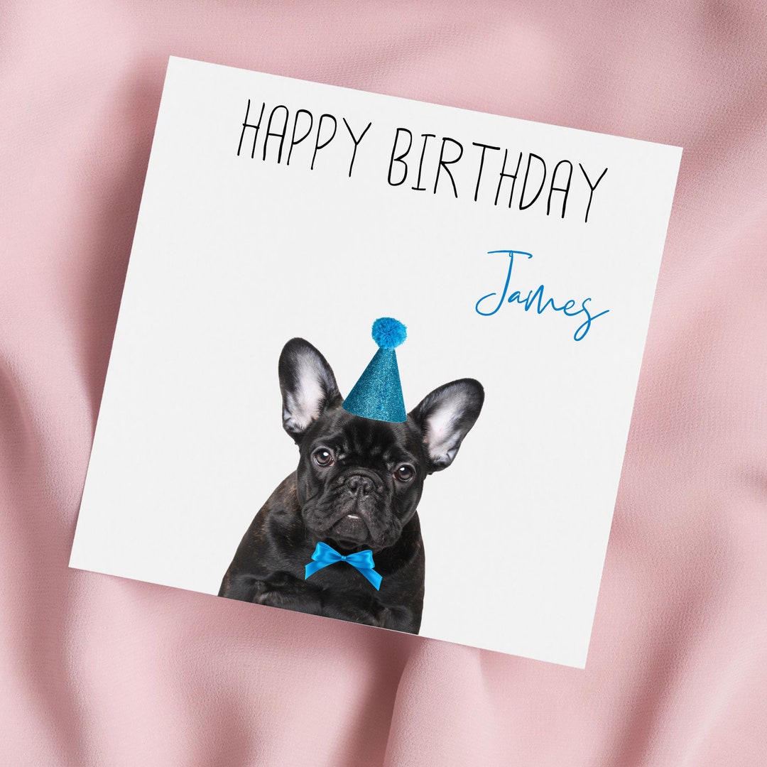 French Bulldog Birthday Card, French Bulldog Card, Personalised
