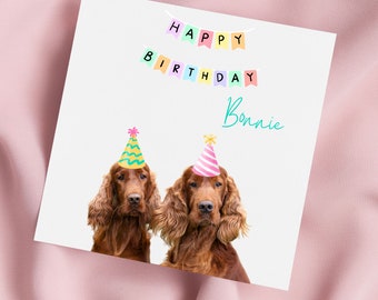 Birthday Card with Red Setter Dogs, Red Setter Dogs Greeting Card, Special Birthday