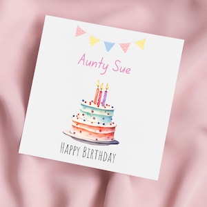 Carte d'anniversaire avec gâteau, carte de gâteau, carte personnalisée