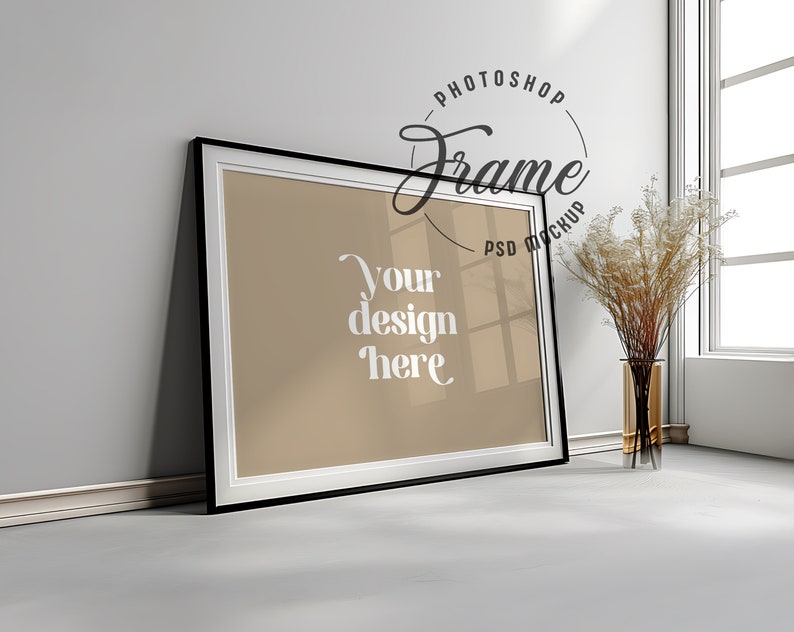 Mockup Frame Landscape Format | PSD Photoshop | 4:3 Ratio | Black ...
