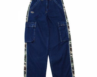 Plugg Jeans Camouflage Side Functional Cargo Pocktes Y2K Vintage Streetwear
