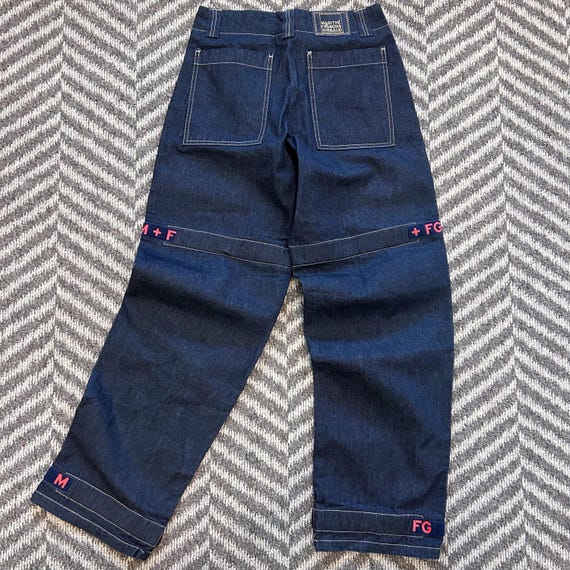 Y2K Marithe Francois Girbaud Baggy Jeans - Ink Blue & Red