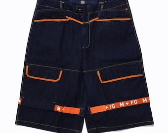 M+FG Marithe Francois Girbaud Jorts W38 Cargo Denim Y2K Streetwear 2006 Hip Hop Rare Craft