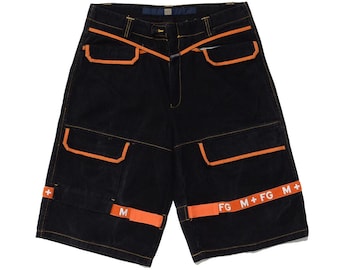 Vtg Marithe Francois Girbaud Shorts Mens 36 Black Baggy Shuttle