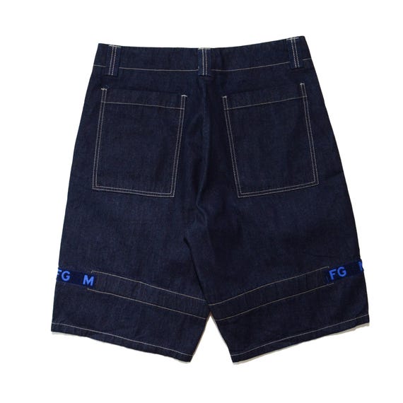 Marithe Francois Girbaud Cargo Jorts: Ink-blue Unwashed Denim Y2K