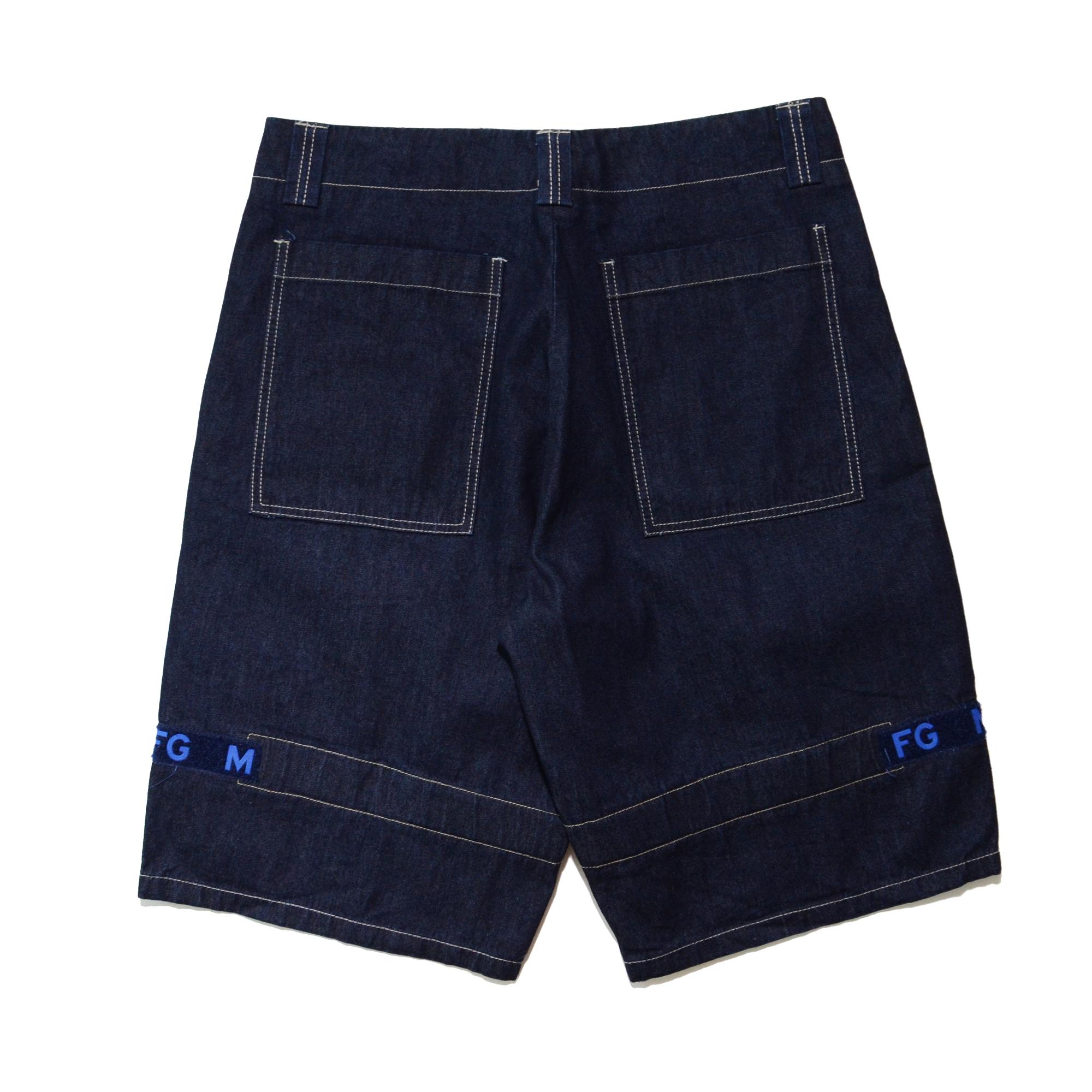 Marithe Francois Girbaud Cargo Jorts: Ink-blue Unwashed Denim Y2K