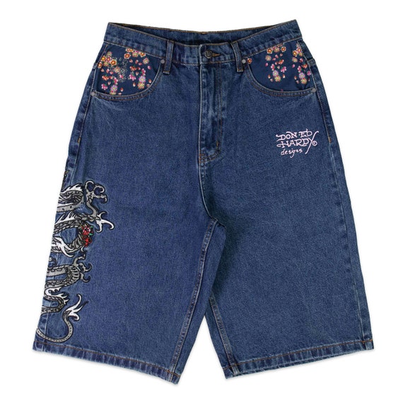 Vintage Unused Ed Hardy Jorts Y2K Hiphop Unisex Size S (measured