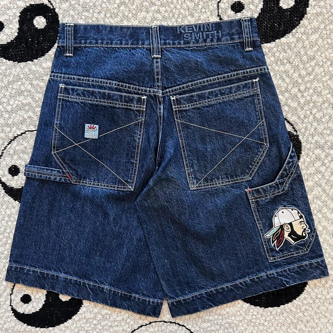 希少 90s short length wide silver down Y2K