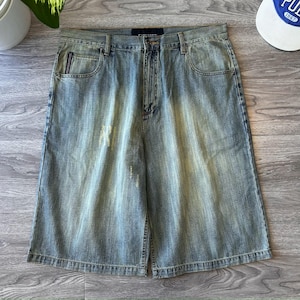 Vintage Phat Farm Jorts Unused Denim Shorts Men&#39;s Size 36 Denim Shorts Functional Cargo 90s Old School Streetwear Rare Design