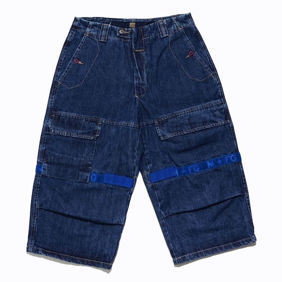 M+FG Marithe Francois Girbaud Long Shorts W32 Cargo Denim Y2K