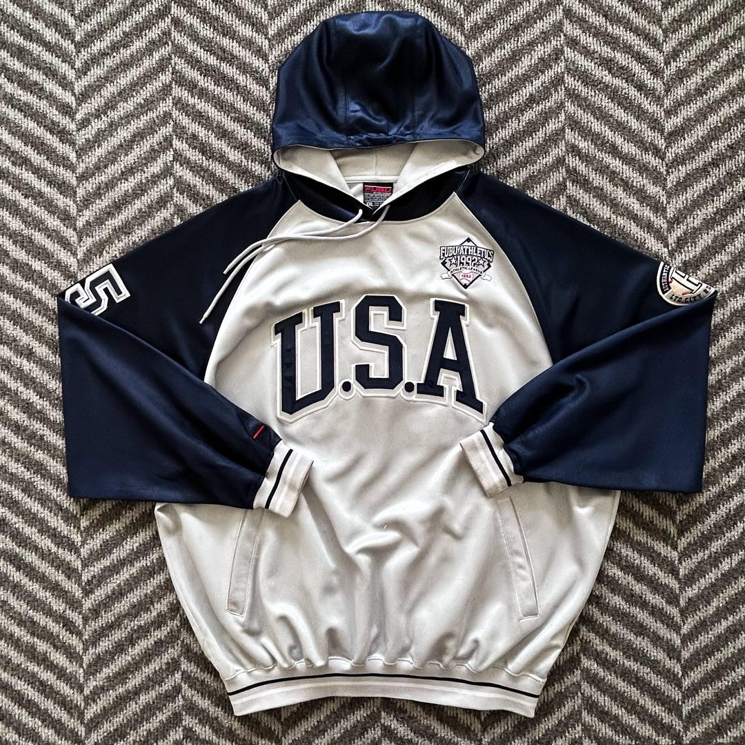 Vintage Fubu USA Athletics Hoodie Sweatshirt #05 Sports Wear Pull