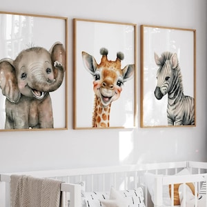 PRINTABLE SAFARI NURSERY - Set 6 Jungle Nursery - Wall Art Prints - Baby animal prints, Nursery artwork - Kids Room Wall Art