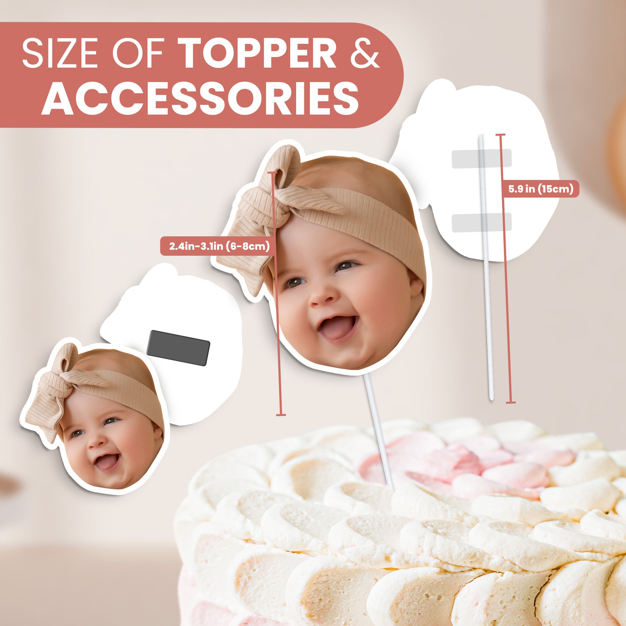 Custom photo cake topper personalized cupcake toppers birthday cake