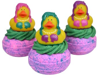 Mermaid Donut Bath Bomb - Vegan Colorful Fizzy Kids Summer Gift Gentle Skin Care
