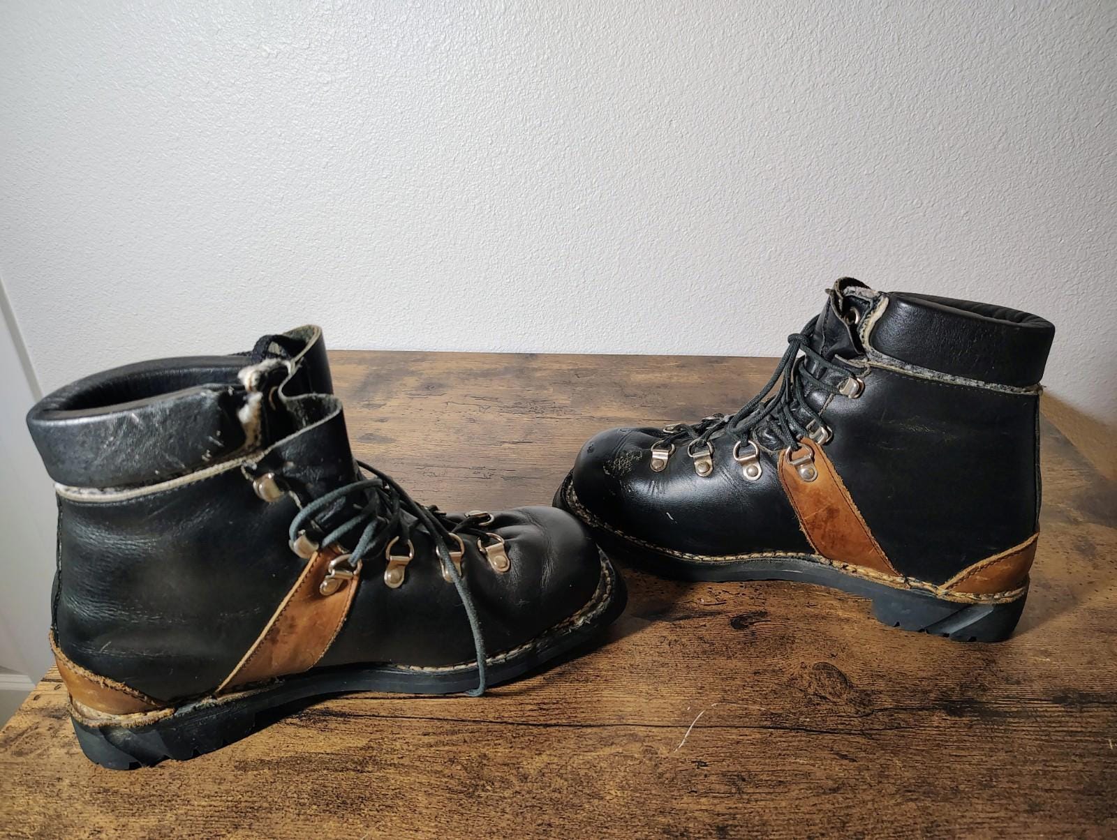 Vintage Rare Unique KASTINGER Wood‎ Leather Clog Boots Hiking Mens 10.5 Bonanza 6\ main image 4